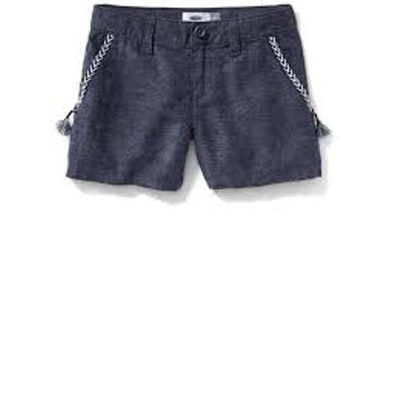 Old Navy Girls Shorts Braided Pockets Casual Spring Summer Blue Sz 12 - Picture 1 of 7